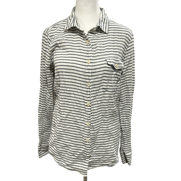 J. Crew‎ Blue Boy Size 6 Button Down Seersucker Shirt - Picture 1 of 5